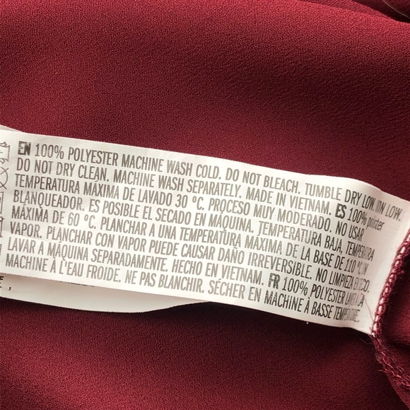 Burgundy flowy long sleeve blouse - Picture 5 of 5